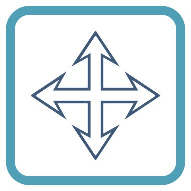 Genişletin okları vektör simgesi bir çerçeve içinde