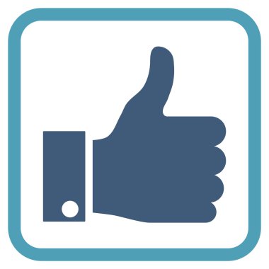 Vektör simgesi bir çerçeve içinde yukarı başparmak