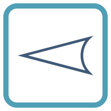 Ok ucu sol vektör simgesi bir çerçeve içinde