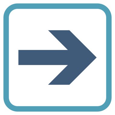 Ok sağ vektör simgesi bir çerçeve içinde