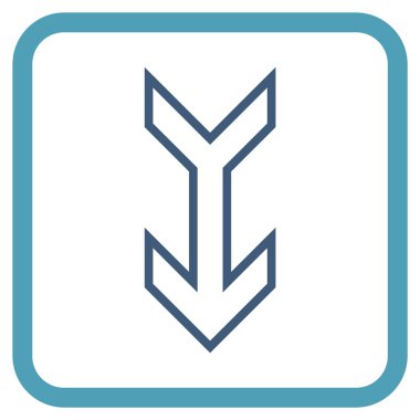 Vektör simgesi bir çerçeve içinde aşağı ok