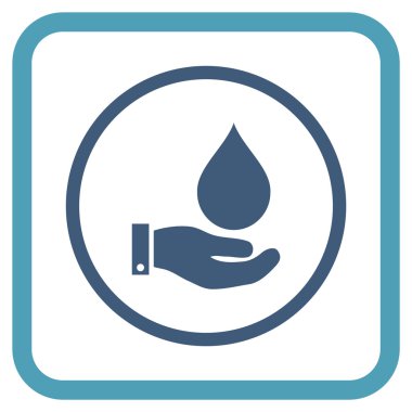 Su Servisi vektör simgesi bir çerçeve içinde