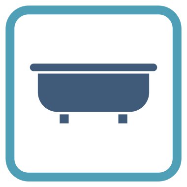 Küvet vektör simgesi bir çerçeve içinde