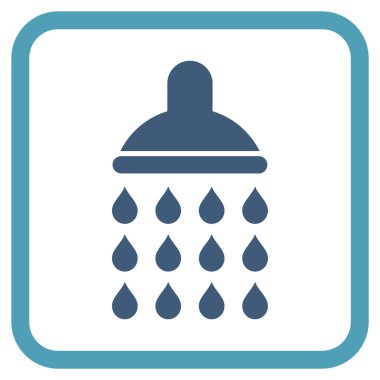 Duş vektör simgesi bir çerçeve içinde