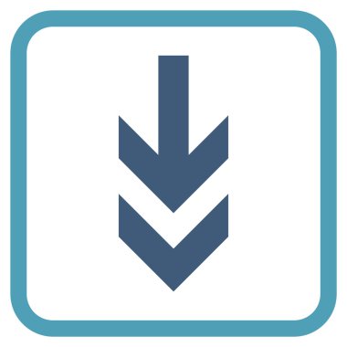 Vektör simgesi bir çerçeve içinde aşağı ok