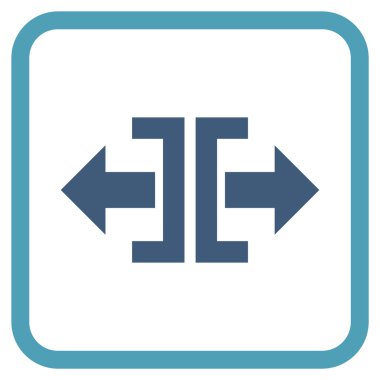 Yatay yöndeki vektör simgesi bir çerçeve içinde bölmek