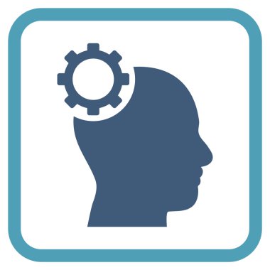 Akıl dişli vektör simgesi bir çerçeve içinde