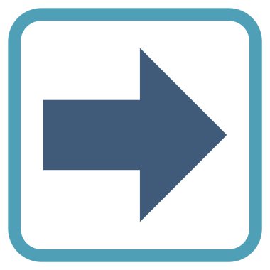 Ok sağ vektör simgesi bir çerçeve içinde