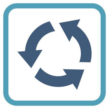 Geri dönüşüm vektör simgesi bir çerçeve içinde