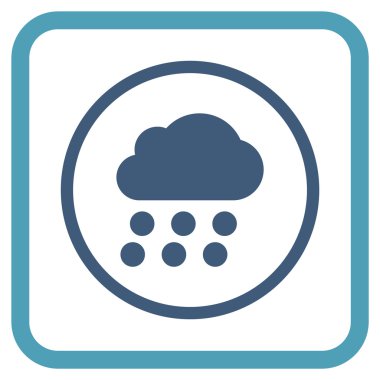 Yağmur bulutu vektör simgesi bir çerçeve içinde