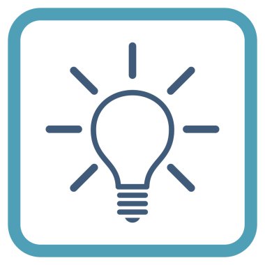 Ampul vektör simgesi bir çerçeve içinde