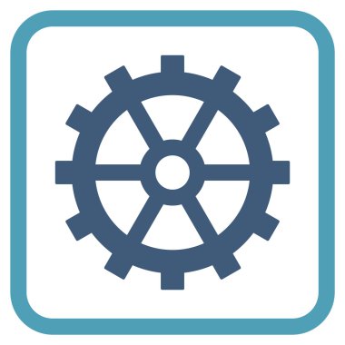 Dişli vektör simgesi bir çerçeve içinde