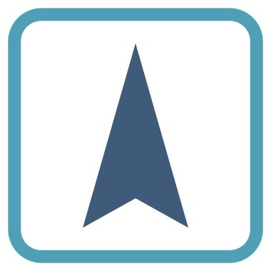 Vektör simgesi bir çerçeve içinde yukarı ok ucu