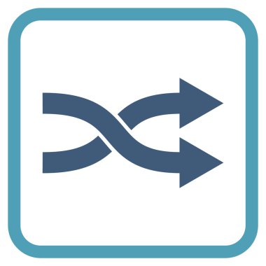 Shuffle okları doğru vektör simgesi bir çerçeve içinde