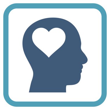 Sevgili baş bir çerçeve içinde simge vektör