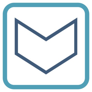 Vektör simgesi bir çerçeve içinde aşağı ok ucu