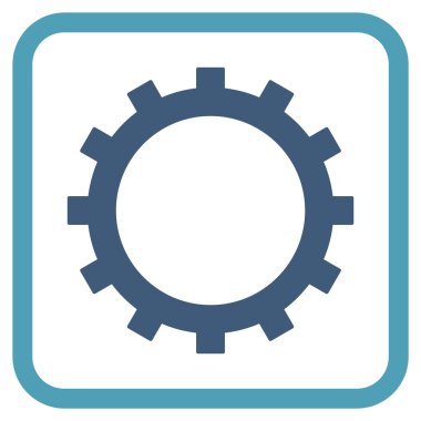 Dişli vektör simgesi bir çerçeve içinde