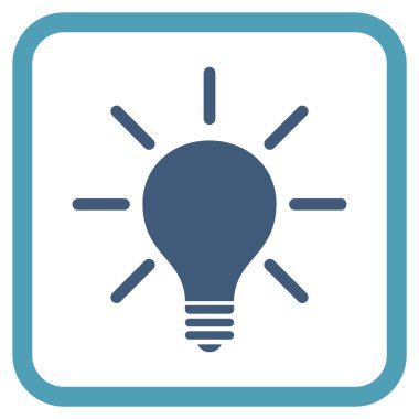 Ampul vektör simgesi bir çerçeve içinde