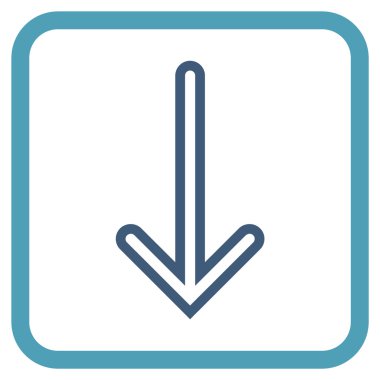 Vektör simgesi bir çerçeve içinde aşağı ok