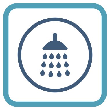 Duş vektör simgesi bir çerçeve içinde