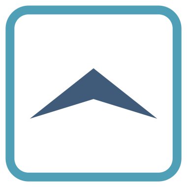 Vektör simgesi bir çerçeve içinde yukarı ok ucu