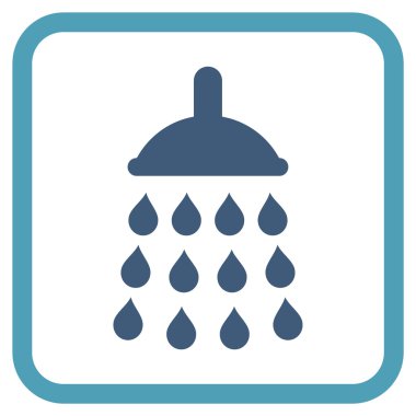 Duş vektör simgesi bir çerçeve içinde