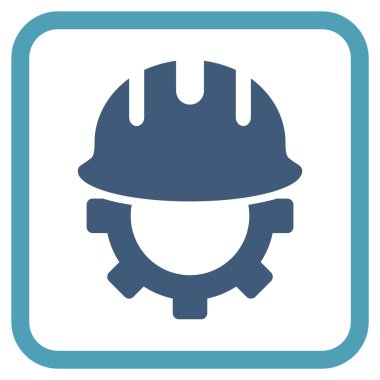 Geliştirme işçisi vektör simgesi bir çerçeve içinde