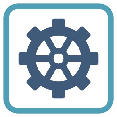 Dişli vektör simgesi bir çerçeve içinde