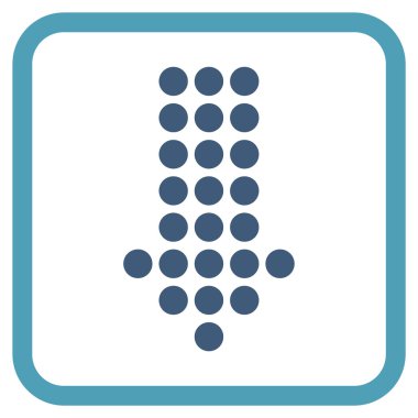 Vektör simgesi bir çerçeve içinde aşağı noktalı ok