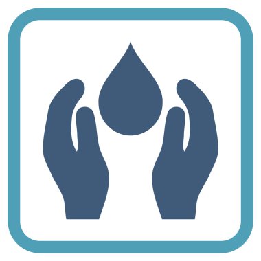 Su bakım vektör simgesi bir çerçeve içinde