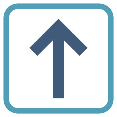 Bir çerçeve içinde yukarı ok vektör simgesi