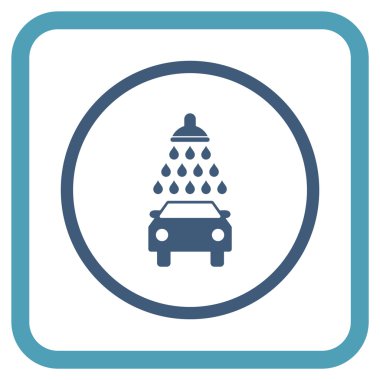 Araba duş vektör simgesi bir çerçeve içinde