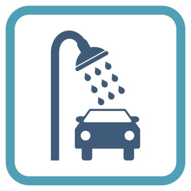 Araba duş vektör simgesi bir çerçeve içinde