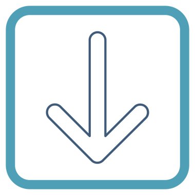 Vektör simgesi bir çerçeve içinde aşağı ok