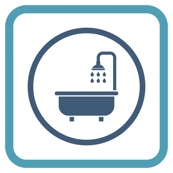 Vector de baño de ducha icono en un marco — Vector de stock