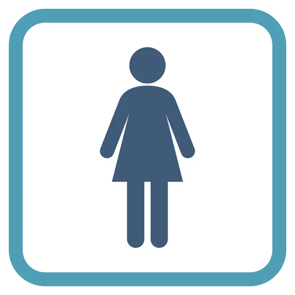 Vrouw Vector Icon In een Frame — Stockvector