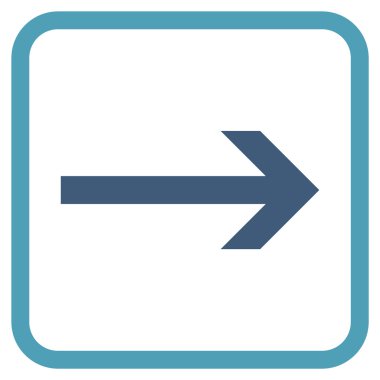 Ok sağ vektör simgesi bir çerçeve içinde