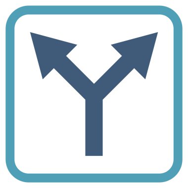 Vektör simgesi bir çerçeve içinde yukarı çatallanma ok