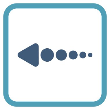 Ok sol vektör simgesi bir çerçeve içinde