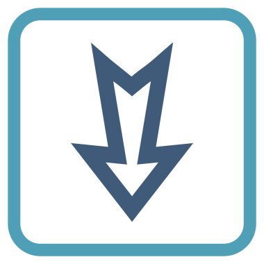 Vektör simgesi bir çerçeve içinde aşağı ok