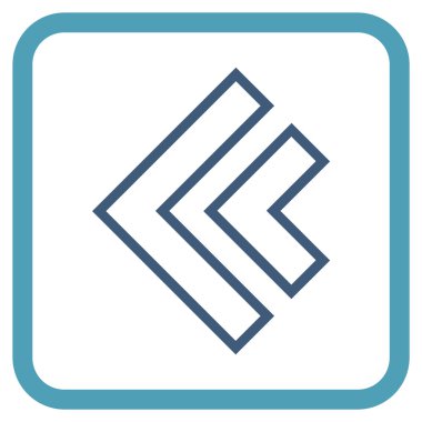 Yön sol vektör simgesi bir çerçeve içinde