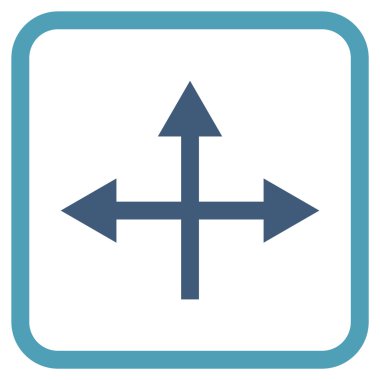 Kavşak yön vektör simgesi bir çerçeve içinde