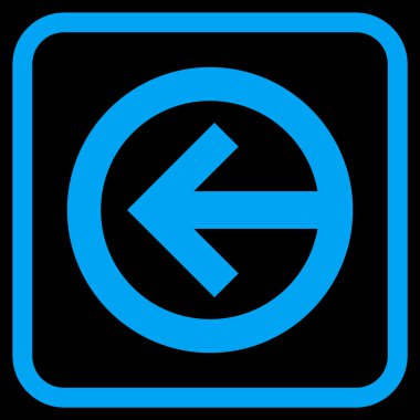 Yön sol vektör simgesi bir çerçeve içinde