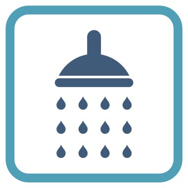 Duş vektör simgesi bir çerçeve içinde