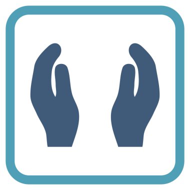 Alkış eller vektör simgesi bir çerçeve içinde