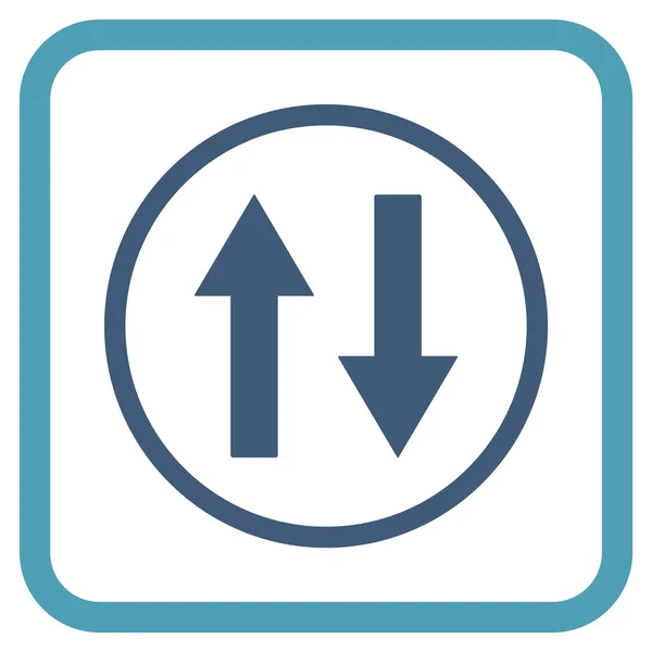 Icône vectorielle de flèches de retournement verticales dans un cadre — Image vectorielle