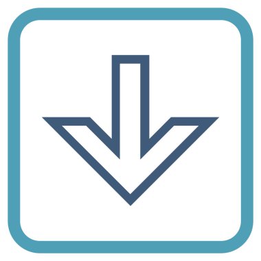 Vektör simgesi bir çerçeve içinde aşağı ok