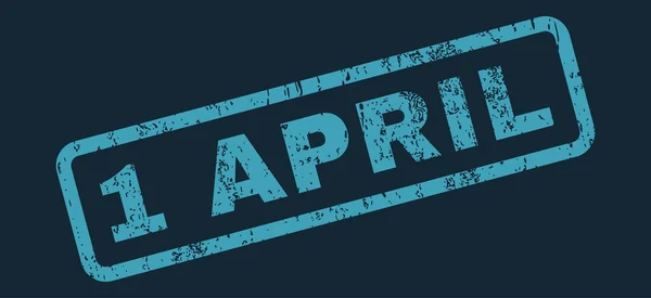 1 апреля Текстовая резиновая марка — стоковый вектор