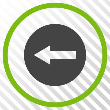 Sol ok vektör simgesi yuvarlak