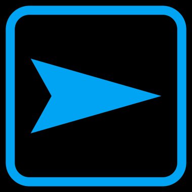 Ok ucu doğru vektör simgesi bir çerçeve içinde